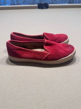 Clarks Collection Cushion Soft Red Suede Espadrille Slip-On Shoes